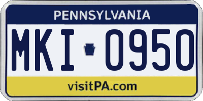 PA license plate MKI0950