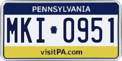 PA license plate MKI0951
