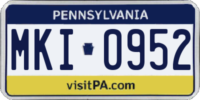 PA license plate MKI0952
