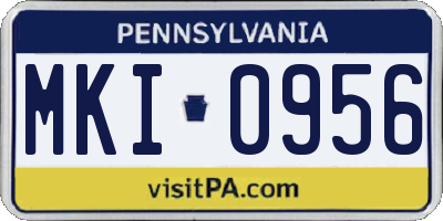 PA license plate MKI0956