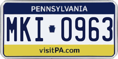 PA license plate MKI0963