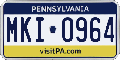 PA license plate MKI0964