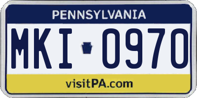 PA license plate MKI0970