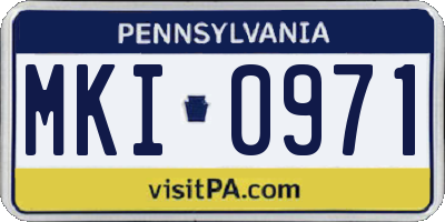 PA license plate MKI0971