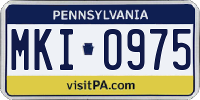 PA license plate MKI0975