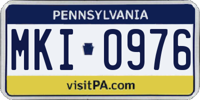 PA license plate MKI0976