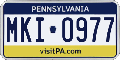 PA license plate MKI0977