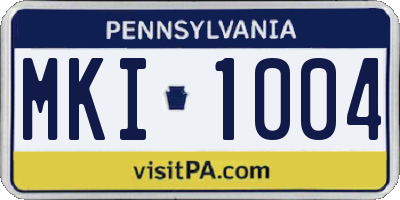 PA license plate MKI1004