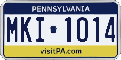 PA license plate MKI1014