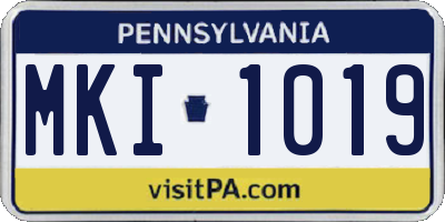 PA license plate MKI1019