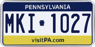 PA license plate MKI1027