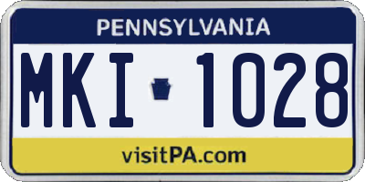 PA license plate MKI1028