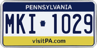 PA license plate MKI1029