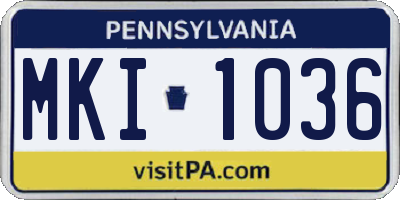 PA license plate MKI1036