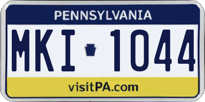 PA license plate MKI1044