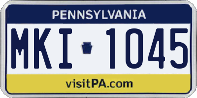 PA license plate MKI1045
