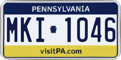 PA license plate MKI1046