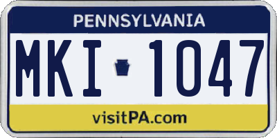 PA license plate MKI1047