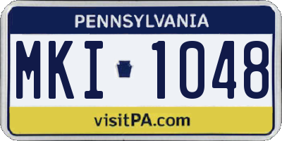 PA license plate MKI1048