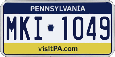 PA license plate MKI1049