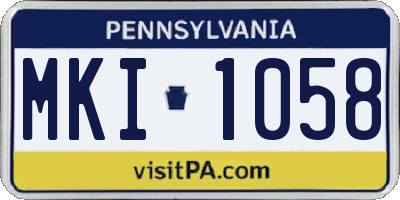 PA license plate MKI1058