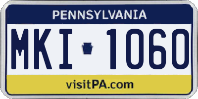 PA license plate MKI1060