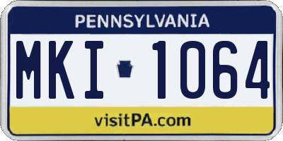 PA license plate MKI1064