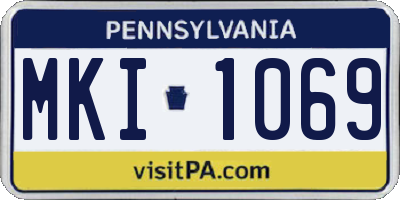 PA license plate MKI1069
