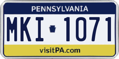 PA license plate MKI1071