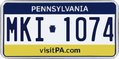 PA license plate MKI1074