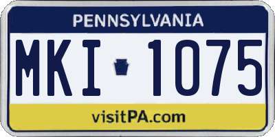 PA license plate MKI1075