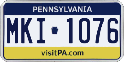 PA license plate MKI1076