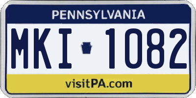 PA license plate MKI1082