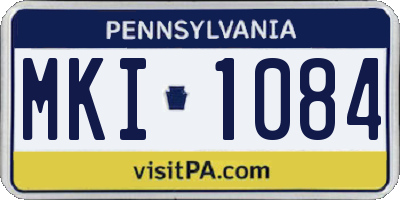 PA license plate MKI1084