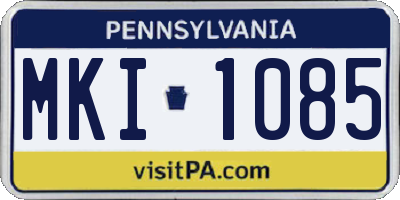 PA license plate MKI1085