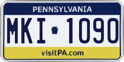 PA license plate MKI1090