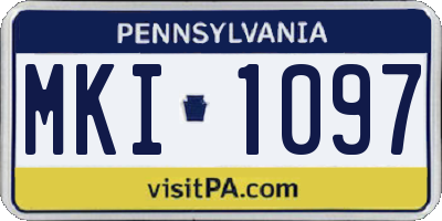 PA license plate MKI1097