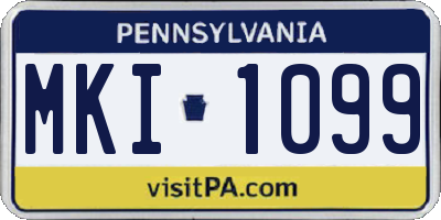 PA license plate MKI1099