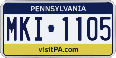 PA license plate MKI1105
