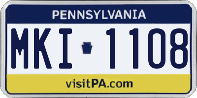 PA license plate MKI1108