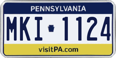 PA license plate MKI1124