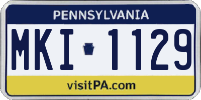 PA license plate MKI1129