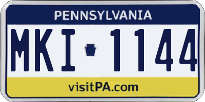PA license plate MKI1144
