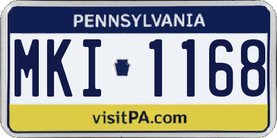 PA license plate MKI1168