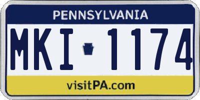 PA license plate MKI1174