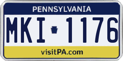 PA license plate MKI1176