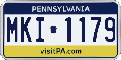 PA license plate MKI1179