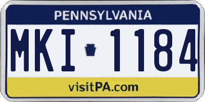PA license plate MKI1184