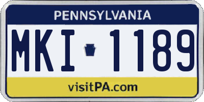 PA license plate MKI1189
