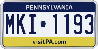 PA license plate MKI1193